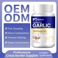 Gélules d'huile d'ail en vrac OEM ODM, âgées de 2 ans, inodores, extrait d'ail, capsules de gélules, puissant antioxydant, complément alimentaire