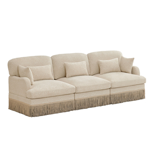 100" Comfy Chenille Leopard Printing 3-Seater Square <b>Sofa</b> Delicate Tassel Edge Modern Modular Sectional Couch for <b>Hotel</b> Use - Product Image 5