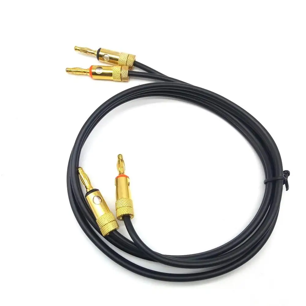 Banhado a ouro Banana Tip Plugs Speaker Cable