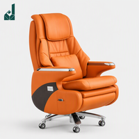 Fauteuil de bureau moderne à dossier haut avec repose-pieds, inclinable, en cuir premium, accoudoirs réglables, pivotant sur roulettes, pour salle de jeux, studio ou bureau