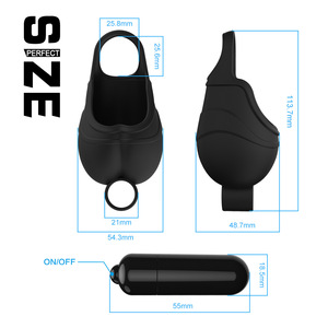 HLYC Tempo Atraso Bloqueio Esperma Anel Vibrador Egg Set Adulto Produtos Sexuais Masculino Bloqueio Circuncisão Anel - Product Image 1