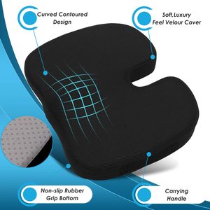 <strong>Seat</strong> Cushion &amp; Lumbar Support <strong>Pillow</strong> for Office Chair, Memory Foam Car <strong>Seat</strong> Chair Cushion with Adjustable Strap Washable - Product Image 5