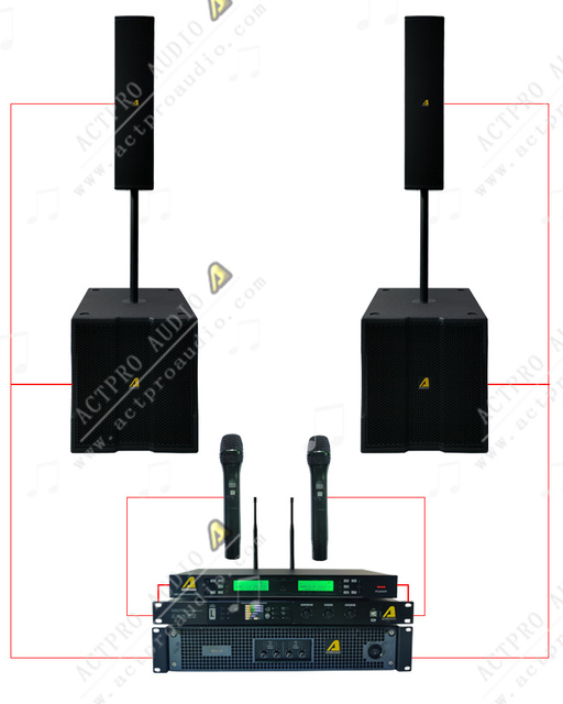 ACTPRO CS54+KA15A/KA18A Sound Column Single 15 Inch 18 Inch Subwoofer Passive Powered Active Speaker Set Professional Audio