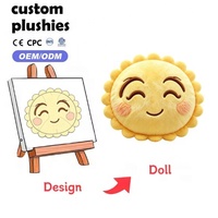 Peluche Kawaii en forme de soleil souriant, motif personnalisé, logo pour la famille, coussin moelleux, vente directe d'usine, peluche Kawaii