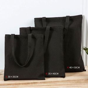 Bolsa de Compras de Lona Negra Sublimada de Alta Calidad, con Logotipo Impreso Personalizado, Reutilizable, Bolsa de Lona de Algodón Lisa - Product Image 2