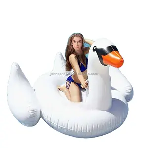 Large White swan floating air float Portable beach ride on air bed