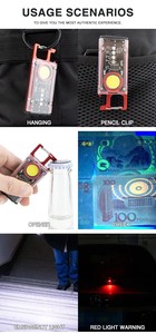 Portable <strong>Mini</strong> Charging ABS USB Keychain <strong>Torch</strong> Flashlight COB+LED 8 Modes IP65 Rating Work Light for Camping &amp; Emergency Use - Product Image 6