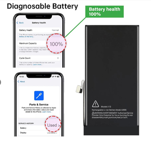 Batterie de diagnostic sans soudure 13 3227mAh 0 cycle 100% état neuf sans message pop-up pour smartphone iPhone 13 CE RoHS - Product Image 1