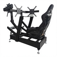 Cockpit de simulation de course en aluminium réglable au design moderne, robuste, avec siège, configuration complète pour simulateur de course personnalisé