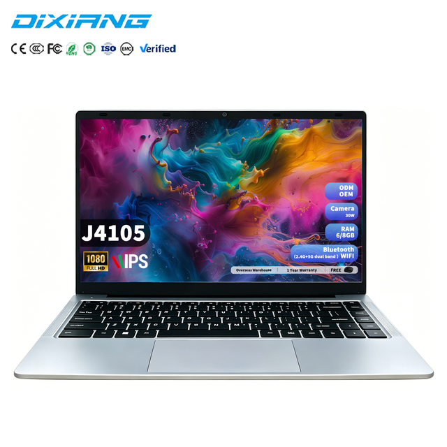 Brand New Mini 14-Inch Celeron J4105 Dual Core 6GB RAM Notebook Laptop SSD 512GB EU English Keyboard OEM/ODM Wholesale in Stock