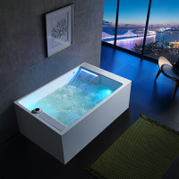 Baignoire Spa Intelligente Moderne Écologique avec Haut-parleurs Bluetooth, Système de Température Constante, Massage à Bulles, Bain à Remous pour Villa