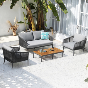 Canapés <span class=keywords><strong>de</strong></span> <span class=keywords><strong>jardin</strong></span> en rotin d'aluminium <span class=keywords><strong>de</strong></span> luxe modernes à <span class=keywords><strong>2</strong></span> places, ensembles <span class=keywords><strong>de</strong></span> meubles d'extérieur en osier pour cour, patio, coussins inclus - Product Image 6