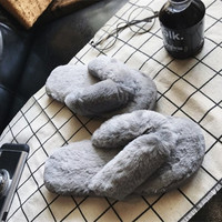 Chaussons d'hiver en peluche de Noël antidérapants en EVA avec fourrure pour femmes, pantoufles plates en polaire pour la maison et la chambre