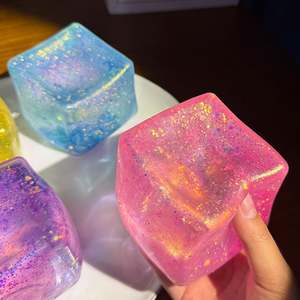 Maltose Simulated Tofu Ice <b>Cubes</b> Anti-Stress Slow Rebound Polar <b>Light</b> Colorful Squeeze TPR Block Decompression Toy Made TPR - Product Image 3