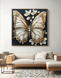 Decoración Moderna Personalizada para el Hogar, <span class=keywords><strong>Arte</strong></span> Mural Tridimensional de Mariposas Coloridas, Pinturas Murales Abstractas Hechas a Mano - Product Image 5