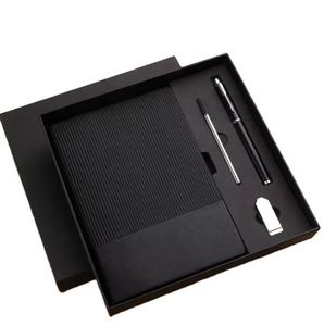 2026New Product Birthday Gift Carbon Fiber Writing Ballpen Stationery Set Business Soft Leather Work Simple Diary <b>Notebook</b> - Product Image 4