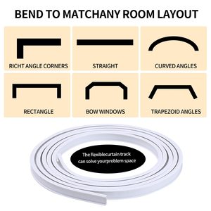 Curved Curtain Track Flexible <b>U</b>-Shaped Sliding Track 1 2 3 5 8 Meters With Wall Brackets And Screw Fixings For Window Curtains - Product Image 2