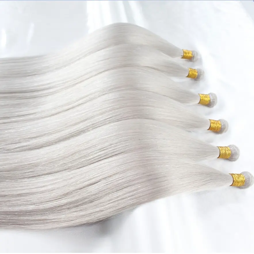 Großhandel neu flaches Genius kopfhaut angepasstes Remy handgebundenes Weft-Haarverlängerung verwurzelt doppelt gezogenes nahtloses chinesisches Haar 2 Packungen