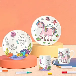 Melukis Sendiri DIY Kopi Keramik Mug Lukisan Kit untuk Cangkir KidsCraft Tangan Dicat Mug
