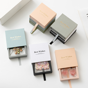 Scatola portagioie con finestra trasparente e cassetto scorrevole, scatola trasparente per esposizione di anelli, collane e <span class=keywords><strong>orecchini</strong></span>, scatola regalo per gioielli con logo personalizzato - Product Image 3