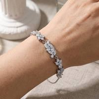 Bracelet Wisteria en Moissanite Certifiée 4.1ct, Argent Sterling S925 Plaqué Or Blanc 18K, Couleur D VVS, Bracelet à Maillons pour Femme, Cadeau