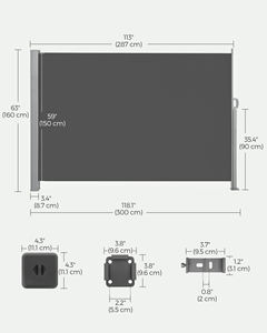 SONGMICS Block Porch Cubierta de valla de privacidad Patio Pantallas protectoras de privacidad Toldo lateral para balcón y terraza - Product Image 3