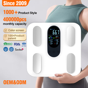 Balance connectée intelligente avec écran LCD couleur, Bluetooth, mesure du poids corporel, application gratuite personnalisable, balance de salle de bain, IMC - Product Image 1