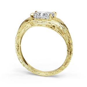 Оригинальные изысканные ювелирные изделия минималистский плиссированный дизайн с рисунком дерева в виде натурального 925, серебряное позолоченное кольцо с фианитами унисекс - Product Image 5