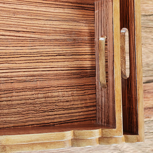 Grand plateau de service en bois <span class=keywords><strong>d</strong></span>'acacia naturel avec poignée personnalisable pour la <span class=keywords><strong>d</strong></span>écoration de la maison et la table basse du petit-<span class=keywords><strong>d</strong></span>éjeuner - Product Image 5