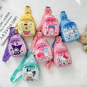 Venta al por mayor de bolsas de regalo para niños Lovely Cartoon Kitty Kuromi Melody Pochacco Girl Crossbody Mochila de viaje de moda