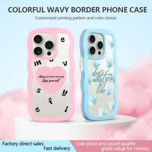 Cute Curly Wave Frame Shape Shockproof Soft Mobile Phone Cover Clear Wavy Custom For IPhone 15 14 13 Case