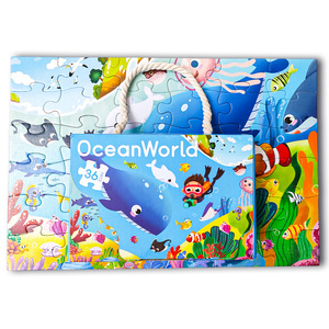 Cartón de animales personalizado 3D Puzze juegos de mesa papel Montessori aprendizaje educativo rompecabezas libro juguetes para niños niñas - Product Image 1
