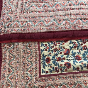 Mejor Premium Rajasthani bloque impreso hecho a mano de lujo cómodo Kantha edredón indio bohemio ropa de cama colcha de algodón Manta - Product Image 1