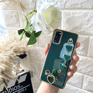 Funda de lujo chapada en oro para Samsung <span class=keywords><strong>Galaxy</strong></span> S22, S20, S21, Note 20, A52, A51, A71, correa de corazón, funda de soporte para teléfono - Product Image 2