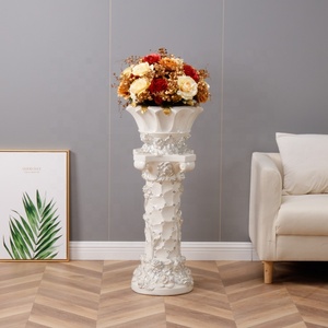 <strong>Tall</strong> Vase Indoor <strong>Outdoor</strong> Planter Fiberglass Flower <strong>Pot</strong> Round Stand Pillar Floor <strong>Plant</strong> <strong>Pots</strong> - Product Image 2