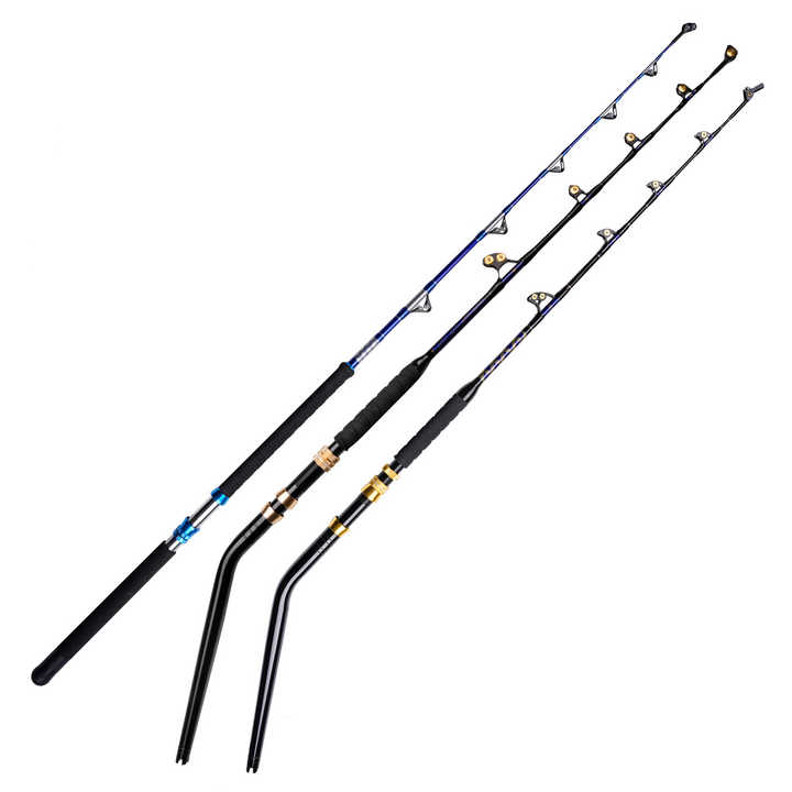 cheap deep water fishing pole Fiblink Saltwater Rod 1 Piece Trolling Rod Drop Sea Roller Rod Big Game Conventional Boat Heavy Duty Fishing (5'6",80-120lbs) : Sports & Outdoors and black butt wrap and trims give these rods a sleek and classy look NOEBY Deep Sea Ocean Boat