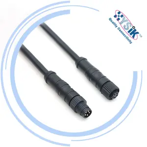 M8 5极电缆塑料IP67 IP68 B编码电缆线组直聚氯乙烯公母包复成型电缆