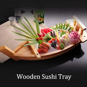 Bandeja <span class=keywords><strong>de</strong></span> Madera Japonesa para Servir Sushi con Decoración <span class=keywords><strong>de</strong></span> Mástil y Red para Buffet <span class=keywords><strong>de</strong></span> Restaurante y Exhibición en el Hogar - Product Image 3