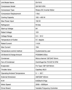 Nouvelle unité de condensation à air refroidi, écoénergétique, DC 12V 106-360W avec évaporateur R134A 20kg, garantie 3 mois, Chine - Product Image 6