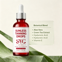Formule de gouttes autobronzantes OEM avec mélange botanique pour un éclat naturel bronzé soleil, autobronzant visage et corps à absorption rapide