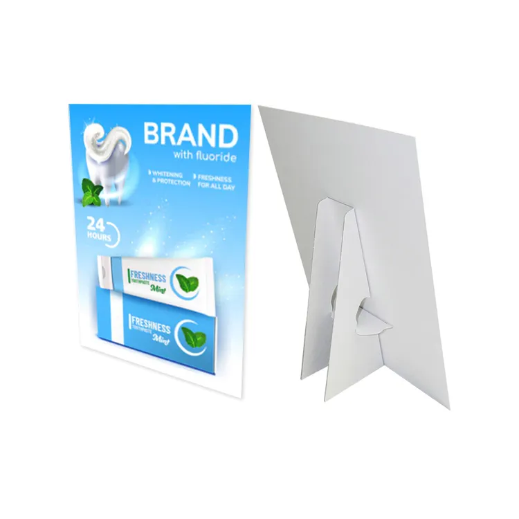 Custom Foam Core Counter Card Strut Cards Tabletop Easel Signs with Holder Cardboard Display