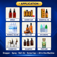 Línea Automática de Llenado de Botellas con Gotero para Aceites Esenciales, Máquina de Envasado de Líquidos y Tinturas de Alta Precisión