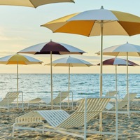 Parasol de plage pliable de 6,5 pieds, style rétro, robuste, portable, à hauteur réglable, pour jardin, plage et extérieur