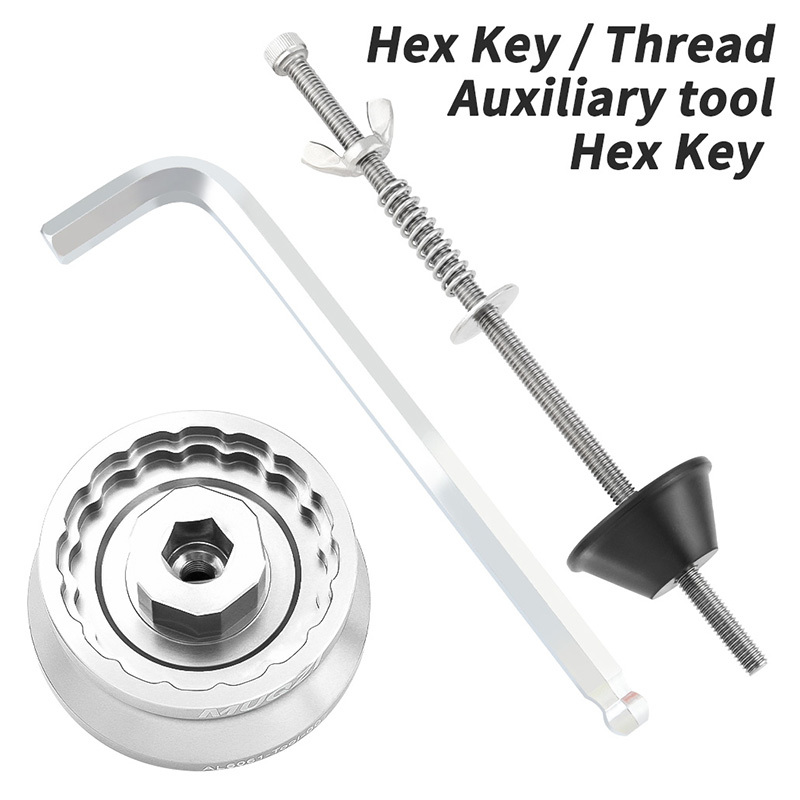 Llave hexagonal/Rosca+Herramienta auxiliar+Llave hexagonal-Plata