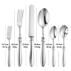 Cao cấp giả mạo thép không gỉ 304 thiết lập dao kéo đám cưới sang trọng bạc <span class=keywords><strong>Flatware</strong></span> <span class=keywords><strong>Set</strong></span> cho nhà hàng khách sạn - Product Image 6