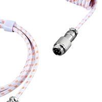 Kabel Keyboard Konektor Penerbangan DIY, Kabel Data USB Tipe-C Berlilit, Kabel Komputer Gaming Berjalin
