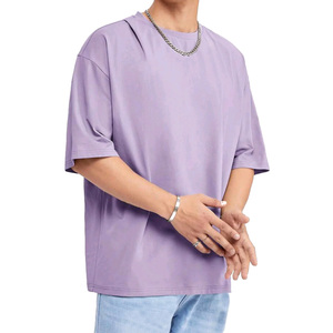 T-shirt Homme Épais en Polyester/Coton à Épaules Tombantes, Respirant, Écologique, Anti-rétrécissement, Décontracté, en Tissu Tricoté Premium, Vierge - Product Image 4