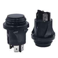 Saklar Tekan Bulat 16A250VAC T105 25mm IP67 D P S T RL5-1P21 ON-OFF Pengunci-Sendiri Hitam Tahan Air
