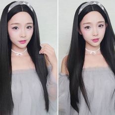 Tonga focolaio capelli lunghi parrucca stile ispirato a Mnet per le donne - Product Image 1