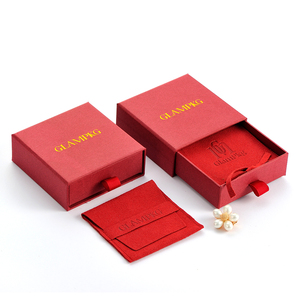 Custom Logo Red Sliding Drawer Paper Jewelry <b>Gift</b> <b>Box</b> for <b>Earrings</b> Bracelet Ring Necklace Premium Packaging - Product Image 4